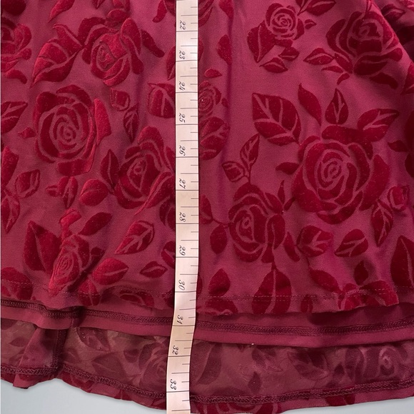 Wild fable long sleeve Flocked mini fit and flare red Off-Shoulder Dress 1X - Picture 8 of 9